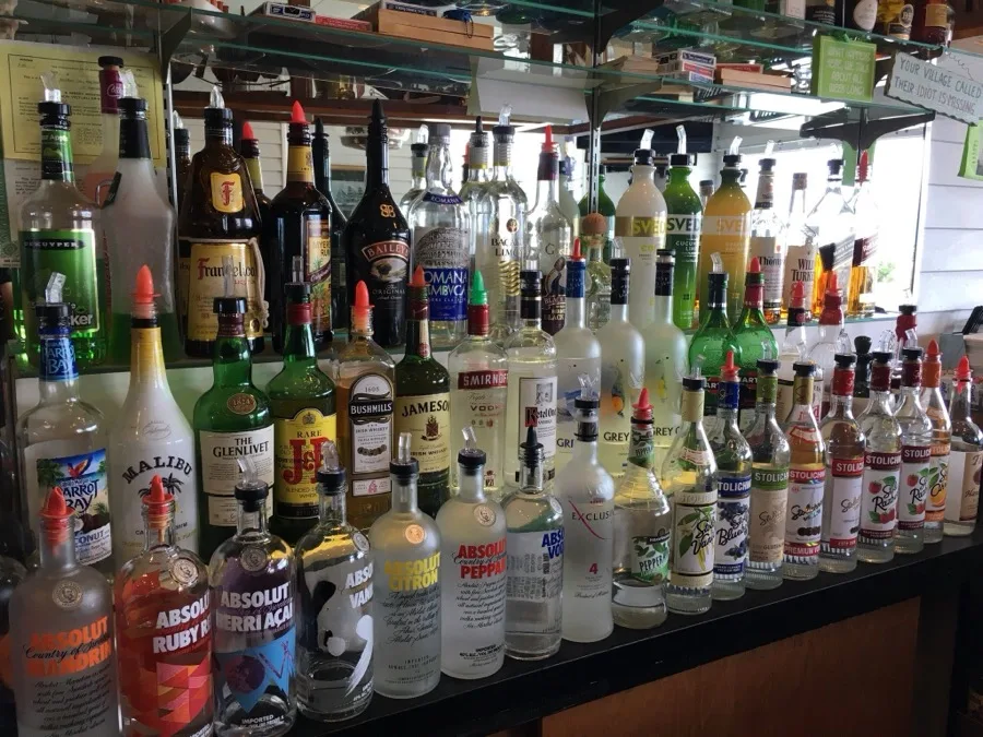 Schooners full bar with spirits