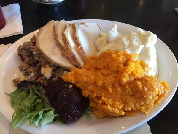Roast turkey dinner with sides